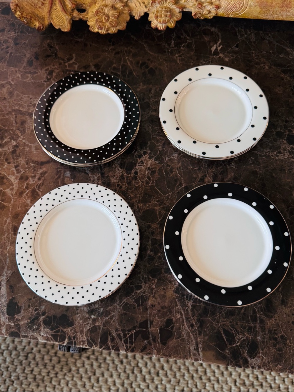 kate spade Larabee Road Black Small Tidbit Plate - Set of 8